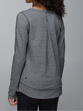 Lululemon Exhalation Pullover II Sz 8 / M Heathered Speckled Black